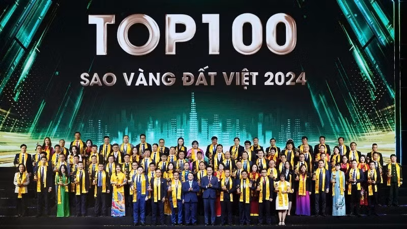 The Top 100 Viet Nam Golden Star enterprises at the most recent edition in 2024. (Photo: The Central Committee of the Viet Nam Young Entrepreneurs Association)