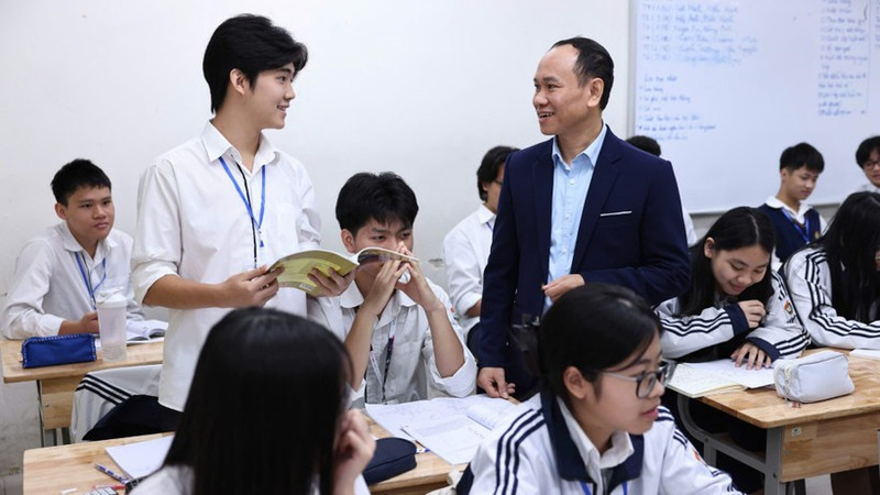 An English lesson at Viet Duc Secondary School in Ha Noi. (Illustrative photo: DAI THANG)