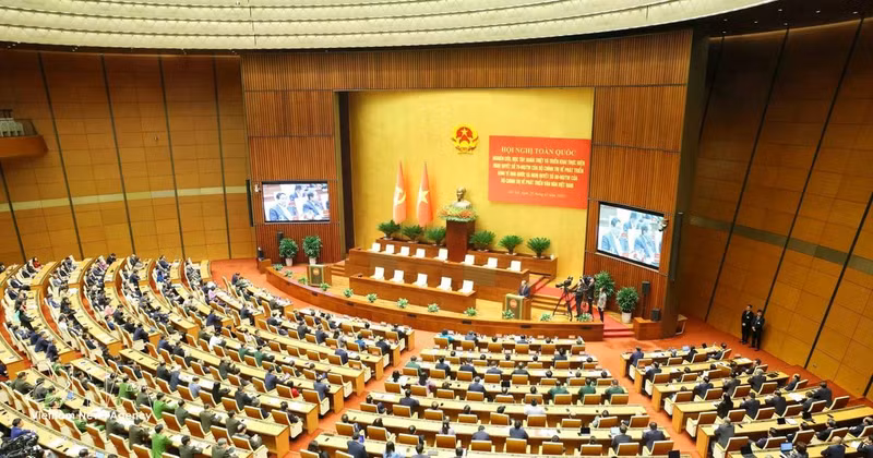 An overview of the national conference held on February 25 to disseminate and implement Resolution No. 79 and Resolution No. 80 (Photo: VNA)