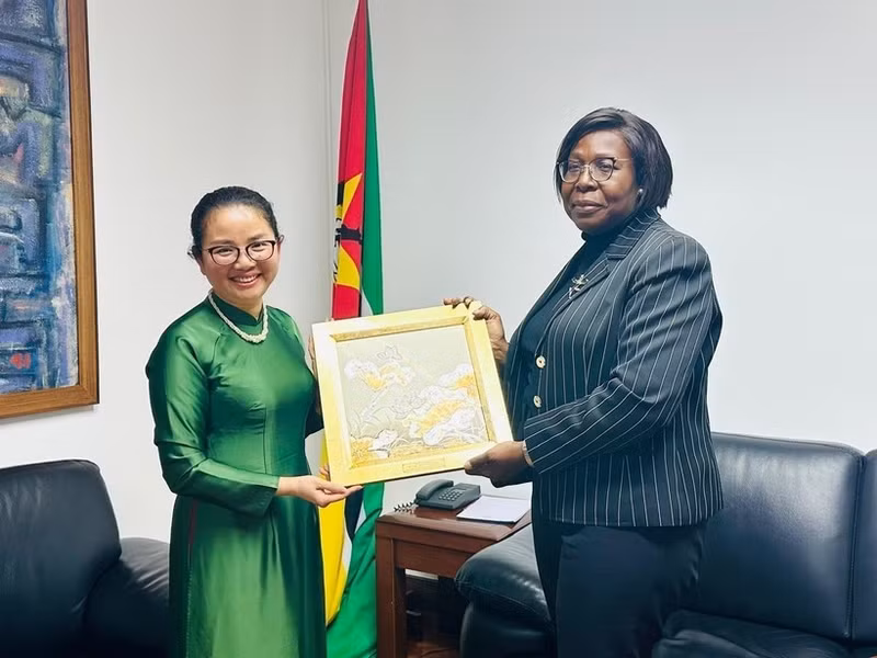 Vietnamese Ambassador Tran Thi Thu Thin (left) and Prime Minister of Mozambique Maria Benvinda Delfina Levi. (Photo: VNA)