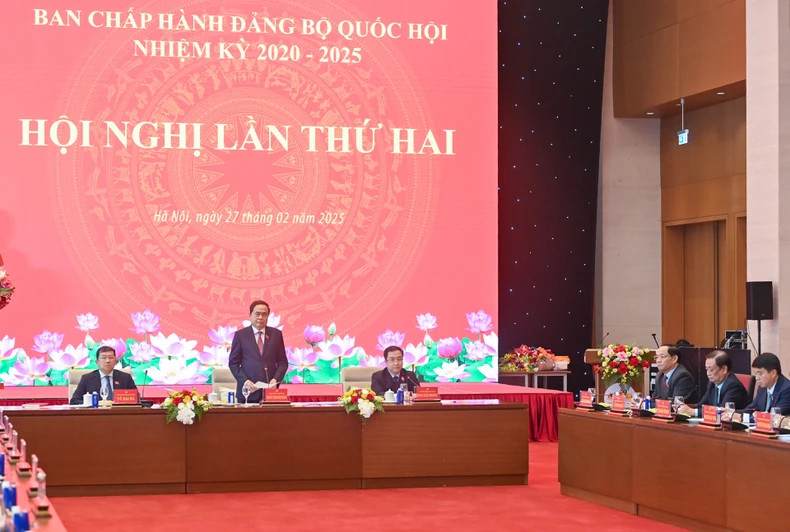 An overview of the second session of the National Assembly Party Committee. (Photo: Duy Linh) An overview of the second session of the National Assembly Party Committee. (Photo: Duy Linh)