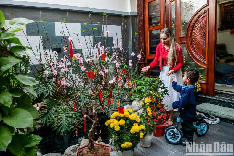 The joy of Nguyen Xuan Son's wife and son in the days before Tet. The joy of Nguyen Xuan Son's wife and son in the days before Tet.