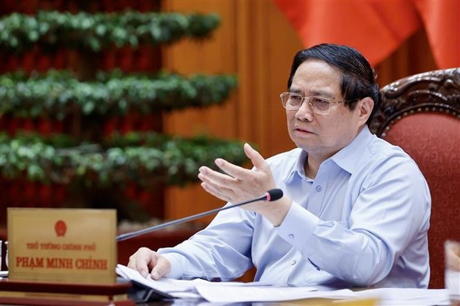 Prime Minister Phạm Minh Chinh speaks at the meeting (Photo: VNA)