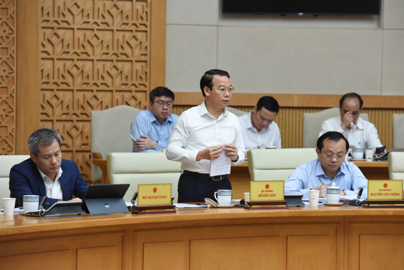 Minister of Agriculture and Environment Do Duc Duy speaks at the meeting. Minister of Agriculture and Environment Do Duc Duy speaks at the meeting.