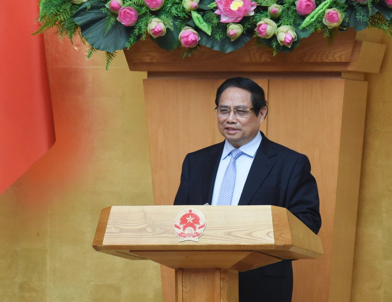 Prime Minister Pham Minh Chinh speaks at the meeting. Prime Minister Pham Minh Chinh speaks at the meeting.