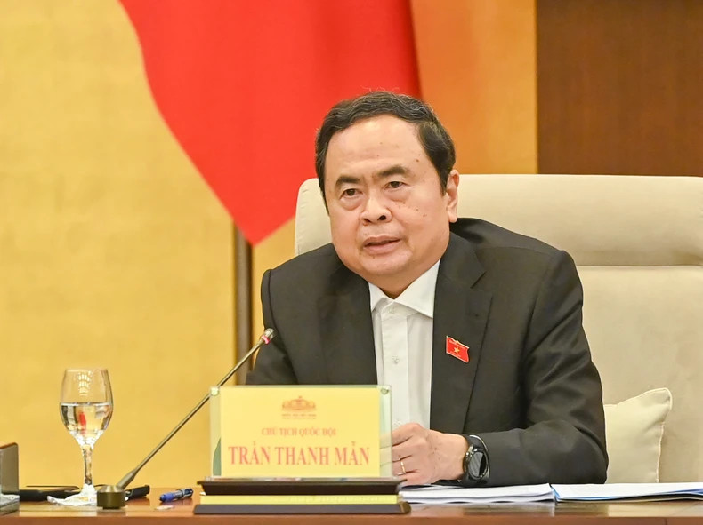 National Assembly Chairman Tran Thanh Man speaks at a meeting with the NA’s Council for Ethnic Affairs and NA Committees. (Photo: Duy Linh) National Assembly Chairman Tran Thanh Man speaks at a meeting with the NA’s Council for Ethnic Affairs and NA Committees. (Photo: Duy Linh)