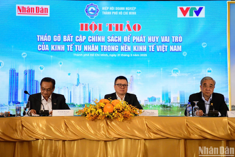 [In Pictures] Overview of workshop on removing policy shortcomings to promote role of private economy in Vietnam ảnh 6