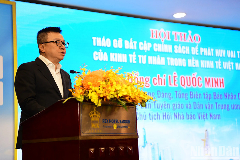 [In Pictures] Overview of workshop on removing policy shortcomings to promote role of private economy in Vietnam ảnh 3