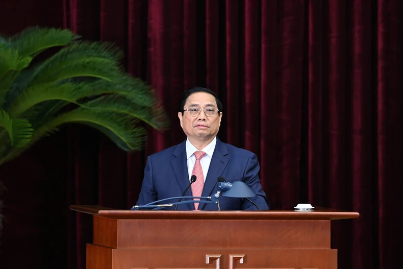 Prime Minister Pham Minh Chinh speaks at the plenum. Prime Minister Pham Minh Chinh speaks at the plenum.
