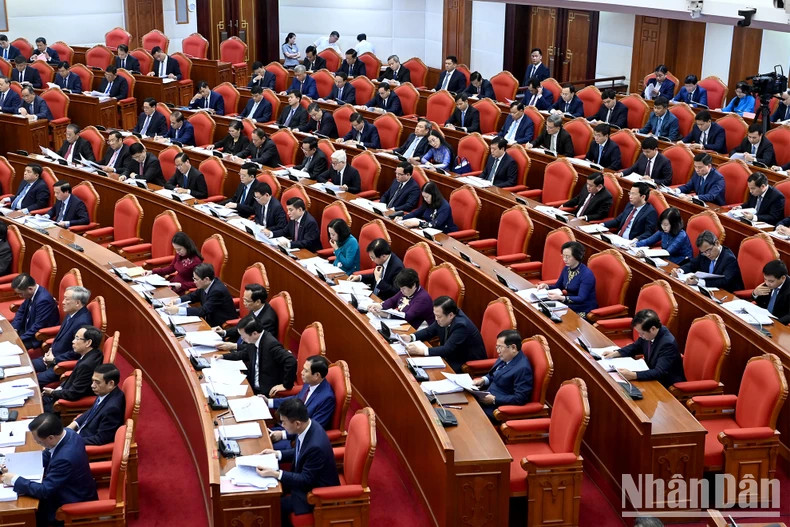 Delegates attend the ninth plenum of the 13th Party Central Committee. Delegates attend the ninth plenum of the 13th Party Central Committee.