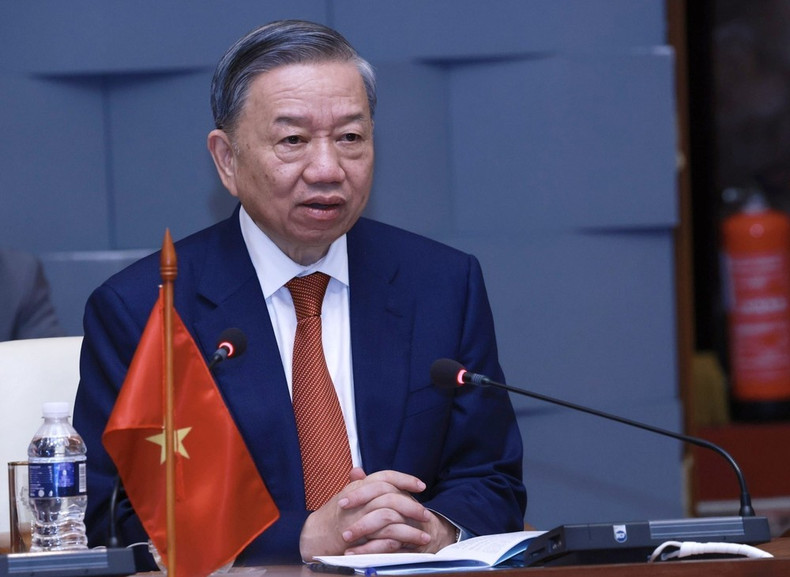 General Secretary of the CPV Central Committee and President of Vietnam To Lam at the talks in Havana on September 26. (Photo: VNA)