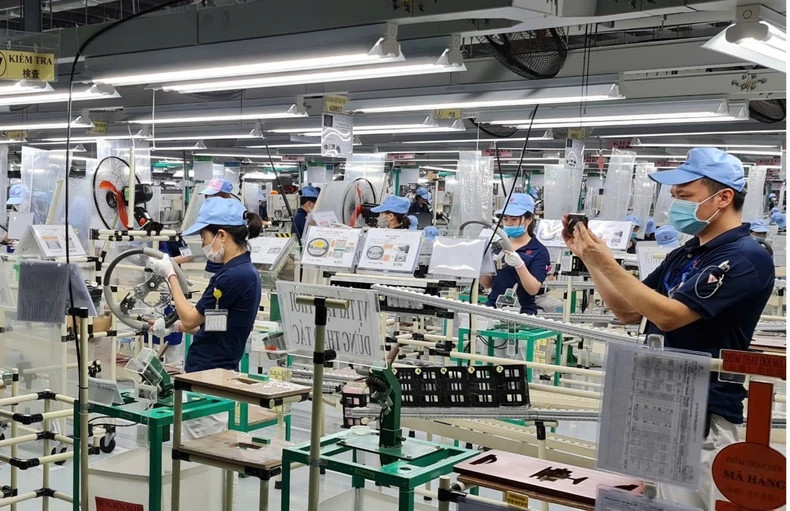 Toyota Gosei Company (Japan) has invested in a factory producing automobile steering wheels in Tien Hai Industrial Park (Thai Binh Province). (Photo: MAI TU)
