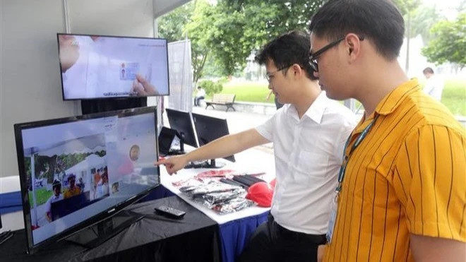 Artificial intelligence exhibition booth at the Artificial Intelligence Festival. (Illustration photo: VNA)