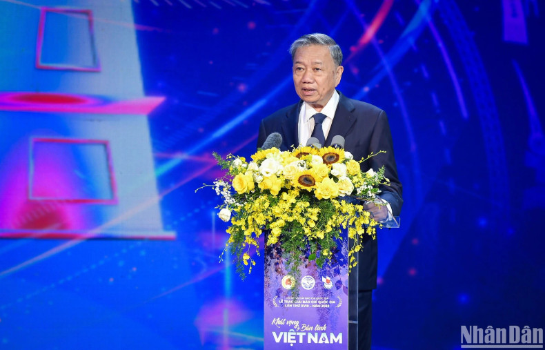 President To Lam delivers a keynote speech at the event.
