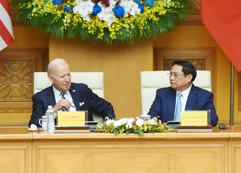 Prime Minister Pham Minh Chinh and US President Joe Biden attended the Vietnam-US Innovation and Investment Summit held in Hanoi on September 11. Prime Minister Pham Minh Chinh and US President Joe Biden attended the Vietnam-US Innovation and Investment Summit held in Hanoi on September 11.