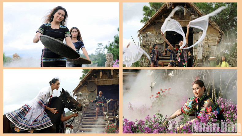 At the show, people and tourists can immerse themselves in the exhibition space of Central Highlands Paradise, with traditional houses of ethnic minorities in the Central Highlands, and nearly 6,000 cultural artefacts of collector Dang Minh Tam (Da Lat City).