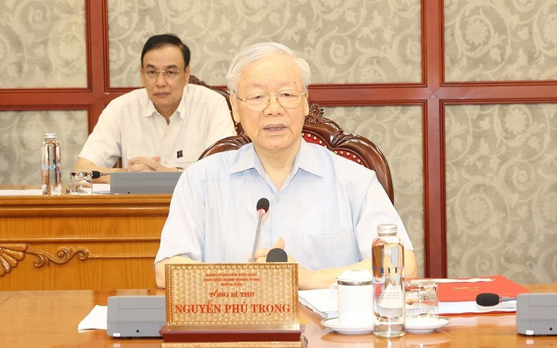 Party General Secretary Nguyen Phu Trong speaks at the meeting. (Photo: VNA) Party General Secretary Nguyen Phu Trong speaks at the meeting. (Photo: VNA)
