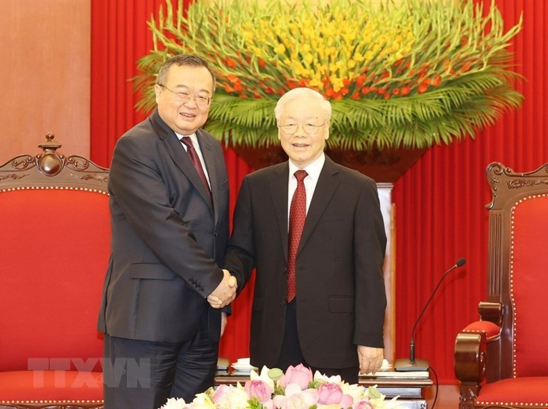 Party General Secretary Nguyen Phu Trong meets head of the International Liaison Department of the CPC Central Committee Liu Jianchao. (Photo: VNA) Party General Secretary Nguyen Phu Trong meets head of the International Liaison Department of the CPC Central Committee Liu Jianchao. (Photo: VNA)