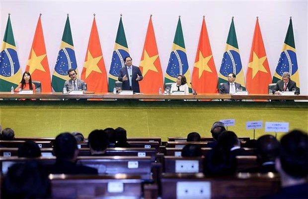 Prime Minister Pham Minh Chinh highlights five orientations to bolster Vietnam - Brazil ties. (Photo: VNA)