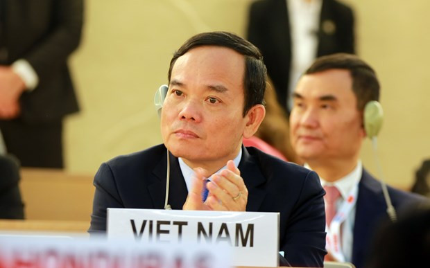 Deputy PM Tran Luu Quang attends the high-level meeting of the UNHRC's 52nd regular session on February 27 (Photo: baochinhphu.vn) Deputy PM Tran Luu Quang attends the high-level meeting of the UNHRC's 52nd regular session on February 27 (Photo: baochinhphu.vn)