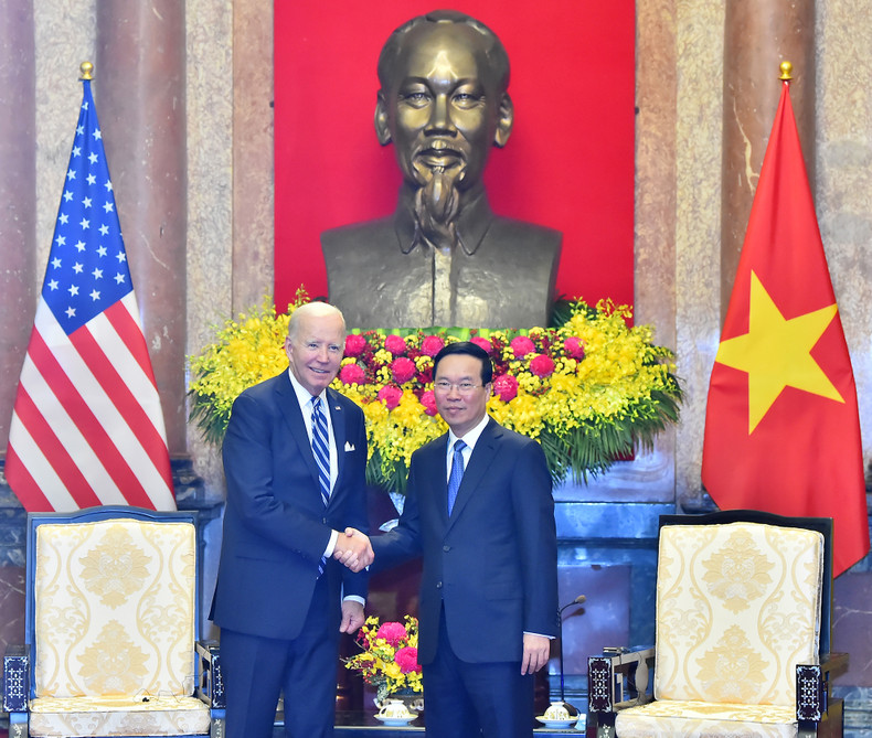 President Vo Van Thuong received US President Joe Biden at the Presidential Palace on September 11. President Vo Van Thuong received US President Joe Biden at the Presidential Palace on September 11.