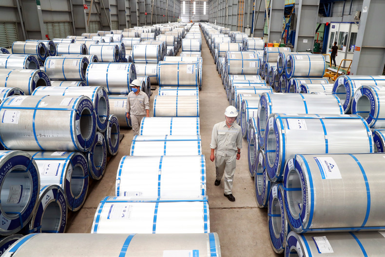 A warehouse at Hoa Phat Corrugated Steel Co., Ltd., Hung Yen Province