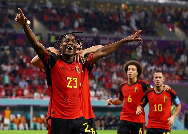 Belgium's Michy Batshuayi celebrates scoring their goal against Canada. (Photo: Reuters)