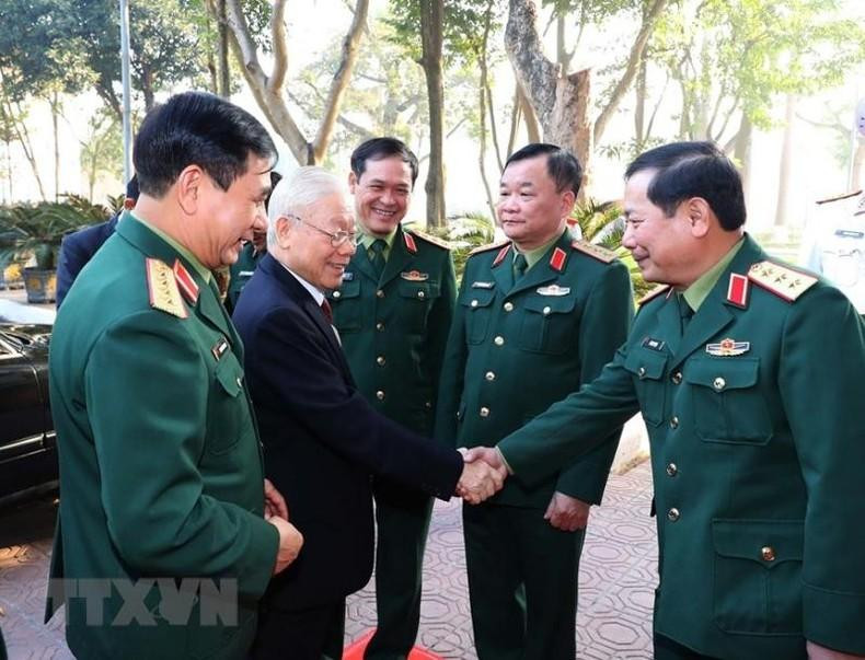 On the morning of December 20, in Hanoi, Party General Secretary Nguyen Phu Trong attended and directed the 2022 national military-political conference. (Photo: VNA)