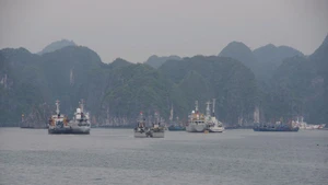 Ships of the Naval Region 1 have moved to safe anchorage to avoid the storm. (Photo: NDO)
