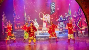 An art performance at the opening ceremony of the festival. (Photo: NDO)