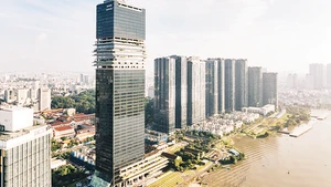 The 55-storey Saigon Marina IFC Tower stands out on the Saigon River, Ho Chi Minh City. (Photo: NDO)