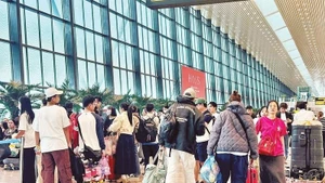 Passengers at Tan Son Nhat Airport. (Photo: NDO)