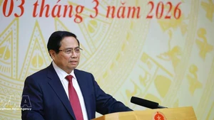 Prime Minister Pham Minh Chinh speaks at the 32nd meeting of the National Steering Committee on Combating IUU fishing on March 3. (Photo: VNA)