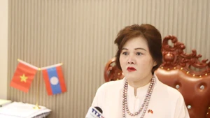 Pham Thi Minh Huong, Standing Committee member of the General Association of Vietnamese in Laos, Vice President of the Business Association of Overseas Vietnamese (BAOOV), and Chairwoman and CEO of the Gold Phuc Company (Photo: VNA)