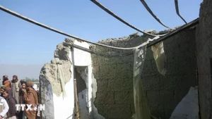 The houses in Nangarhar Province, Afghanistan, were destroyed after a Pakistani airstrike on February 22. (Photo: Xinhua/VNA)