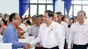 National Assembly Chairman Tran Thanh Man meets with Ho Chi Minh City's voters. (Photo: VNA)