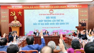 The Presidium of the Viet Nam Fatherland Front (VFF) Central Committee convenes its third consultative conference in Ha Noi on February 11. (Photo: tuoitre.vn)