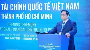 PM Pham Minh Chinh announces the establishment of the Viet Nam International Financial Centre in Ho Chi Minh City. (Photo: VNA)