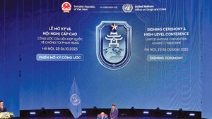 The opening ceremony for the signing of the United Nations Convention against Cybercrime. (Photo: THUY NGUYEN)