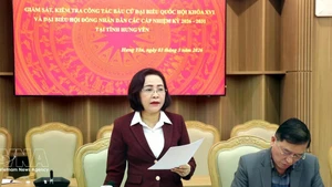 NA Vice Chairwoman Nguyen Thi Thanh calls for absolute accuracy in the preparation of voter lists. (Photo: VNA)