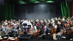 Artists rehearse in preparation for the programme. (Photo: Organising Committee)