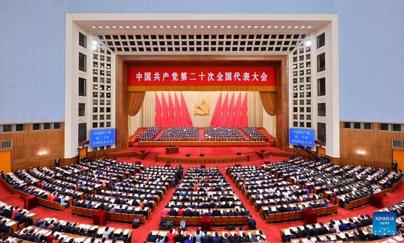 The 20th National Congress of the Communist Party of China (CPC) opens at the Great Hall of the People in Beijing, capital of China, Oct. 16, 2022. (Photo: Xinhua)