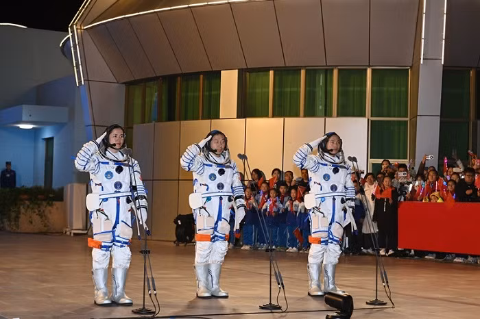 China launched the Shenzhou-19 crewed spaceship on Wednesday, sending three astronauts -- including the country's first female space engineer -- to its orbiting space station for a six-month mission.