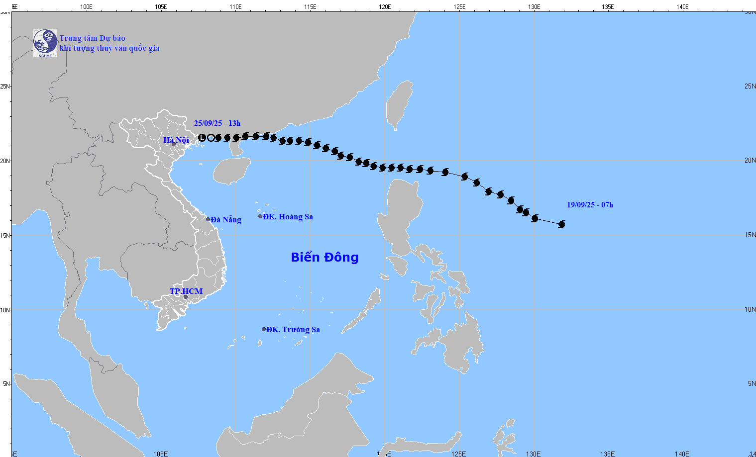 The path of Typhoon Ragasa. (Photo: NCHMF)
