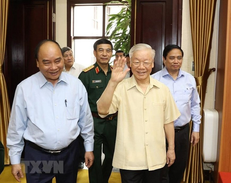 Photos: General Secretary Nguyen Phu Trong chairs meeting of Central Military Commission ảnh 2 Photos: General Secretary Nguyen Phu Trong chairs meeting of Central Military Commission ảnh 2
