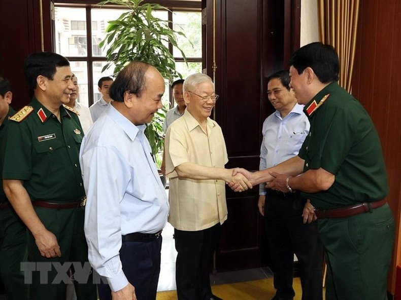 Photos: General Secretary Nguyen Phu Trong chairs meeting of Central Military Commission ảnh 3 Photos: General Secretary Nguyen Phu Trong chairs meeting of Central Military Commission ảnh 3