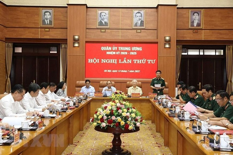 Photos: General Secretary Nguyen Phu Trong chairs meeting of Central Military Commission ảnh 6 Photos: General Secretary Nguyen Phu Trong chairs meeting of Central Military Commission ảnh 6