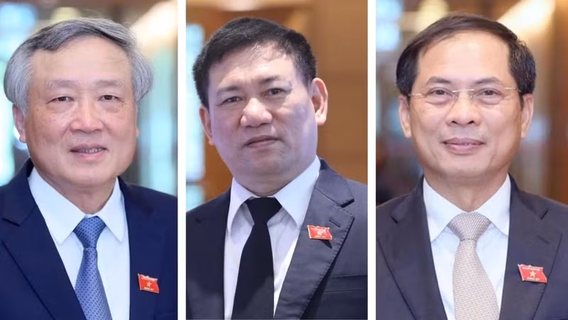 The three newly appointed Deputy PMs: Nguyen Hoa Binh, Ho Duc Phoc and Bui Thanh Son