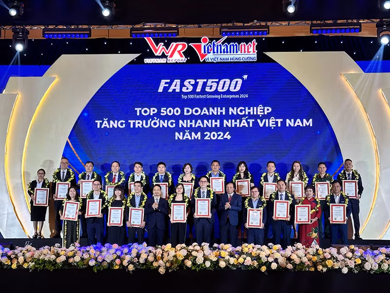 Enterprises honoured at the ceremony. (Photo: baodautu.vn)