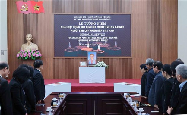 At the memorial service for US peace activist Merle Evelyn Ratner. (Photo: VNA)